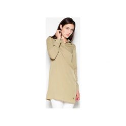 Sukienka VT054 Oliwka. Zielone sukienki damskie Venaton, na imprezę, xl, bez wzorów, z dzianiny, bez kołnierzyka, bez ramiączek, maxi, koszulowe. Za 129.00 zł.
