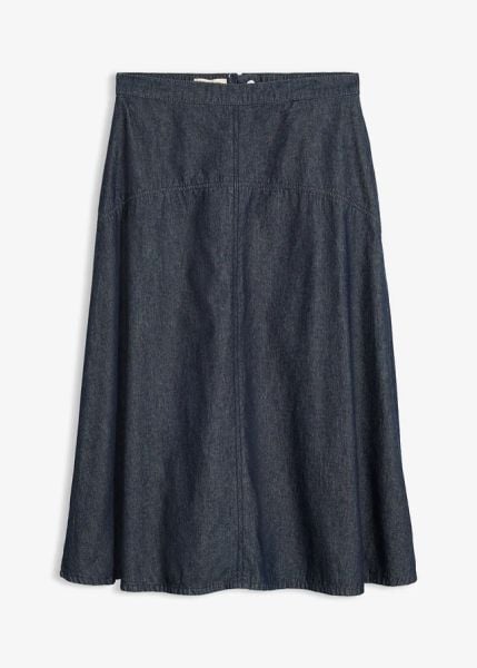 Spódnica jeansowa, z bawełny organicznej. Niebieskie spódniczki damskie bonprix, bez wzorów, z bawełny. Za 129.99 zł.