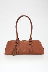 Torebka zamszowa Bowling Baguette Big PINKO. Torebki klasyczne damskie Pinko, bez wzorów, z zamszu, zamszowe, bez dodatków. Za 2,099.00 zł.