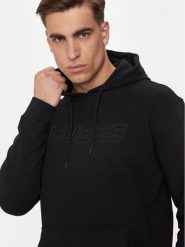 Guess Bluza Aldwin Z4YQ12 KAIJ1 Czarny Regular Fit. Czarne bluzy bez kaptura męskie Guess, m, z bawełny. Za 299.99 zł.