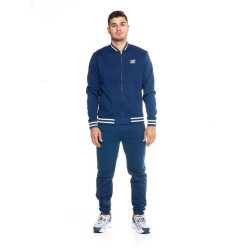 Bluza z bawełna z pełny zamek błyskawiczny na co dzień. Niebieskie bluzy bez kaptura męskie LEONE 1947 APPAREL, xs, z bawełny. W wyprzedaży za 261.02 zł.