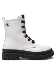 Calvin Klein Jeans Trapery Lace-Up Bootie V4A5-81031-1453 M Biały. Białe kozaki dziewczęce Calvin Klein Jeans, bez wzorów, z jeansu, bez obcasa. Za 539.99 zł.
