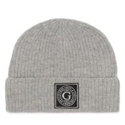 Czapka Guess. Szare czapki męskie Guess, na zimę, z aplikacjami. Za 189.99 zł.