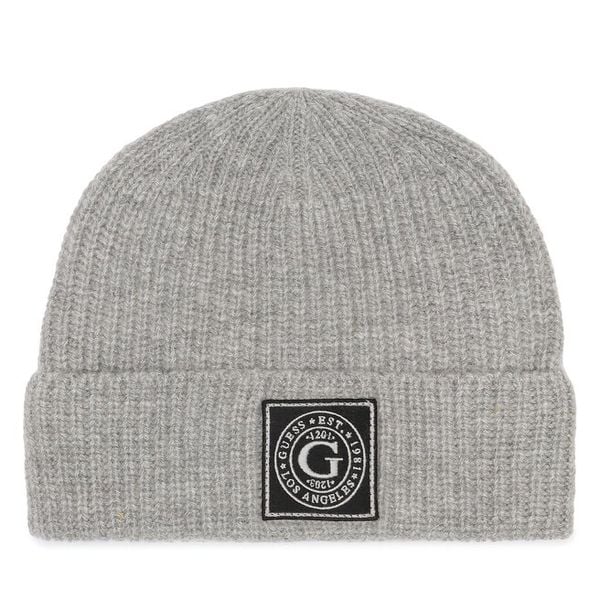 Czapka Guess. Szare czapki męskie Guess, na zimę, z aplikacjami. Za 109.99 zł.