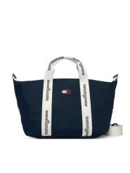 Tommy Jeans Torebka Ess Daily Mini Tote AW0AW18460 Granatowy. Niebieskie torebki klasyczne damskie Tommy Jeans, bez wzorów, z jeansu, bez dodatków. Za 289.99 zł.
