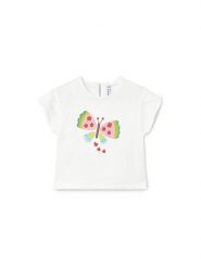 Mayoral T-Shirt 1087 Biały Regular Fit. Białe koszulki dziewczęce Mayoral, m, bez wzorów, z bawełny, bez ramiączek. Za 79.99 zł.