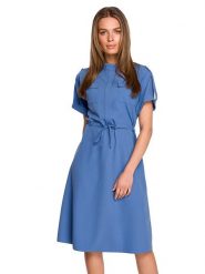Stylove Sukienka w kolorze niebieskim rozmiar: L. Niebieskie sukienki damskie Stylove, l, bez wzorów, bez kołnierzyka, bez ramiączek, midi. Za 193.24 zł.