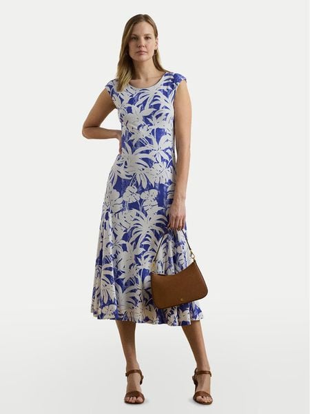 LAUREN RALPH LAUREN Sukienka codzienna 200971078001 Niebieski Regular Fit. Niebieskie sukienki damskie Lauren Ralph Lauren, na co dzień, s, bez wzorów, z syntetyku, bez kołnierzyka, bez ramiączek, proste. Za 529.99 zł.