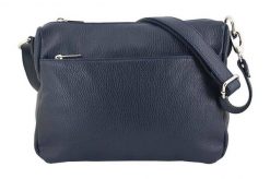 Listonoszka skórzana BARBERINI'S granatowa 519-4. Czarne shopper bag damskie Barberinis, bez wzorów, ze skóry, przez ramię, bez dodatków. Za 219.99 zł.