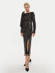 Bruuns Bazaar Sukienka koktajlowa Keiras BBW4158 Czarny Regular Fit. Czarne sukienki damskie Bruuns Bazaar, bez wzorów, z syntetyku, wizytowe, bez kołnierzyka, bez ramiączek. Za 539.99 zł.