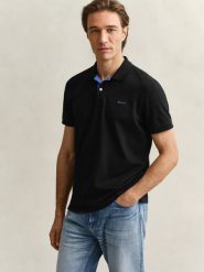 Gant koszulka polo Mężczyźni Bawełna czarny, XXXL. Czarne koszulki polo męskie Gant, m, bez wzorów, z bawełny, bez ramiączek. Za 279.95 zł.
