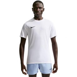 Koszulka męska Nike Dri-Fit Park VIII. Białe t-shirty sportowe męskie Nike, m, z poliesteru, bez ramiączek, do piłki nożnej, dri-fit (nike). Za 66.99 zł.