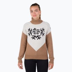 Sweter damski Rossignol Cieloalto Tn. Brązowe swetry klasyczne damskie Rossignol, bez kołnierzyka. Za 809.99 zł.