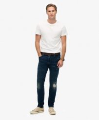 Superdry Jeansy Vintage Slim z Bawełny Organicznej – Frontier Repair Blue. Niebieskie jeansy męskie Superdry. Za 301.50 zł.