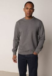 Ciemnoszara Bluza o Klasycznym Kroju z Bawełną Merinne. Szare bluzy bez kaptura męskie Born2be, l, z bawełny. Za 89.99 zł.