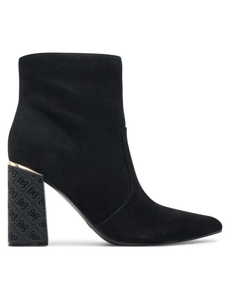 Guess Botki Frenkie FLFFRE LEP10 Czarny. Czarne botki damskie Guess, ze skóry, bez obcasa, na słupku, bez zapięcia. Za 559.99 zł.