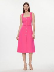 Nissa Sukienka koktajlowa RC14788 Różowy Slim Fit. Czerwone sukienki damskie Nissa, bez wzorów, z syntetyku, wizytowe, bez kołnierzyka, bez ramiączek. Za 1,529.00 zł.