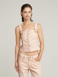 G-Star Top w kolorze pomarańczowym rozmiar: XS. Pomarańczowe topy damskie G-Star, xs, bez wzorów, z bawełny, bez kołnierzyka. Za 274.95 zł.