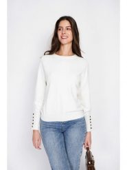ASSUILI Sweter w kolorze białym rozmiar: 42. Białe swetry klasyczne damskie Assuili, bez kołnierzyka. Za 113.99 zł.
