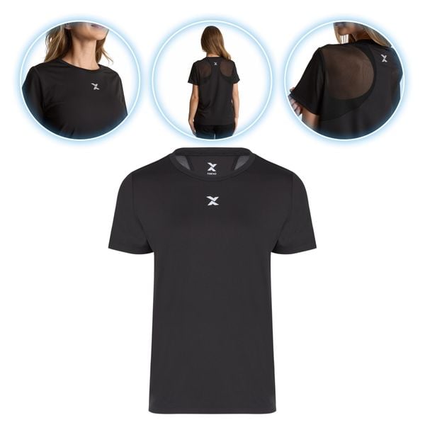 Koszulka damska Trexo Trexi Reg Tee. Czarne bluzki damskie TREXO, bez wzorów, bez ramiączek. Za 49.99 zł.