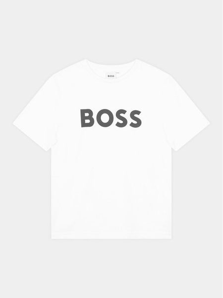 Boss T-Shirt J25P24 S Biały Regular Fit. Białe t-shirty chłopięce Boss, bez wzorów, z bawełny, bez ramiączek. Za 99.99 zł.