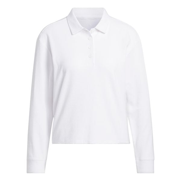 Damska koszulka polo z długim rękawem adidas Beyond. Białe bluzki damskie Adidas, bez wzorów, sportowe, bez kołnierzyka, bez ramiączek. W wyprzedaży za 263.00 zł.