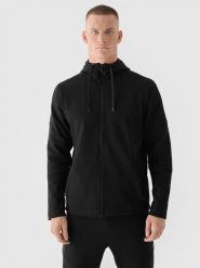 4F Bluza dresowa rozpinana z kapturem męska 4F x Robert Lewandowski - czarna L. Czarne bluzy z kapturem męskie 4f, l, z bawełny. W wyprzedaży za 119.99 zł.