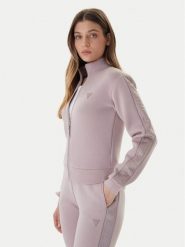Guess Bluza New Allie Scuba V2YQ17 K7UW2 Fioletowy Regular Fit. Fioletowe bluzy bez kaptura damskie Guess, xxs, z wiskozy. Za 419.99 zł.