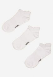 Białe Bawełniane Skarpety 3 Pack z Napisami Folindria. Białe skarpetki męskie Born2be, bez wzorów, z bawełny. Za 9.99 zł.