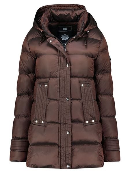 Geographical Norway Kurtka zimowa "Dolidia" w kolorze brązowym rozmiar: 3XL. Brązowe kurtki damskie Geographical Norway, na zimę, xl, bez wzorów, z puchu, bez kaptura. Za 185.45 zł.