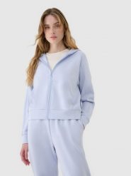 4F Bluza dresowa rozpinana z modalem damska - niebieska XS. Niebieskie bluzy sportowe damskie 4f, xs, z dresówki. W wyprzedaży za 139.99 zł.