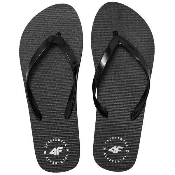 Japonki damskie 4F 4FMM00FFLIF018. Brązowe klapki damskie 4f, bez wzorów, z gumy, bez obcasa. Za 39.99 zł.