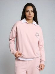 Bluza crewneck z napisem - różowy. Czerwone bluzy bez kaptura damskie Sinsay, l. Za 29.99 zł.