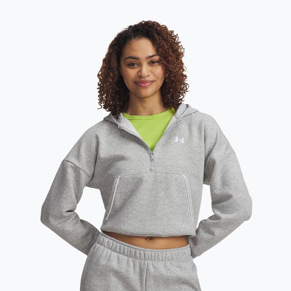 Bluza Under Armour Rival Fleece Piped HZ Hoodie. Szare bluzy bez kaptura damskie Under Armour, bez wzorów, bez ramiączek, bez kaptura. Za 219.99 zł.
