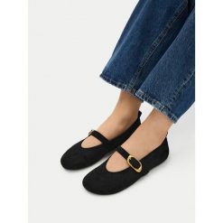 Baleriny JENNY. Czarne baleriny damskie Jenny, bez wzorów, bez obcasa. Za 99.99 zł.