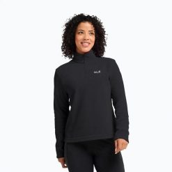 Bluza polarowa damska Jack Wolfskin Taunus 100 Half Zip. Czarne bluzy bez kaptura damskie Jack Wolfskin, xs, z materiału. Za 178.99 zł.