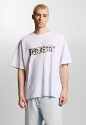 Koszulka sportowa męska Prosto Plates z krótkim rękawem. Białe t-shirty sportowe męskie Prosto., l, z bawełny, bez ramiączek. Za 114.99 zł.