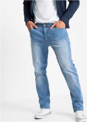 Lekkie dżinsy Regular Fit ze stretchem, Straight (2 pary). Niebieskie jeansy męskie bonprix. Za 219.99 zł.