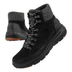 Buty sportowe damskie Skechers. Czarne buty sportowe na co dzień damskie Skechers, bez wzorów, z syntetyku, trekkingowe. Za 249.00 zł.