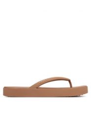 Crocs Japonki Miami Square Flatform Flip 214161 Kremowy. Białe klapki damskie Crocs, bez wzorów, z tworzywa sztucznego, bez obcasa. Za 179.99 zł.