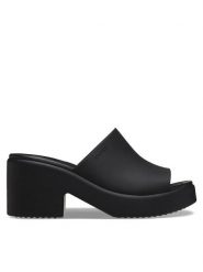Crocs Klapki Brooklyn Slide Heel 209408 Czarny. Czarne klapki damskie Crocs, bez wzorów, z tworzywa sztucznego, bez obcasa. Za 199.99 zł.