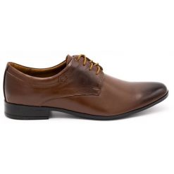 Olivier Buty męskie skórzane wizytowe 263LU brązowe. Brązowe buty wizytowe męskie z jeansu, bez zapięcia. Za 367.89 zł.