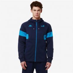 Bluza z kapturem i zamkiem błyskawicznym Alpine F1 Adorfeo. Niebieskie bluzy z kapturem męskie Kappa, na zimę, l, z bawełny. Za 275.45 zł.