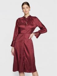 Closet London Sukienka codzienna D8522 Bordowy Regular Fit. Czerwone sukienki damskie Closet London, na co dzień, bez wzorów, z syntetyku, bez kołnierzyka, bez ramiączek, proste. Za 279.99 zł.