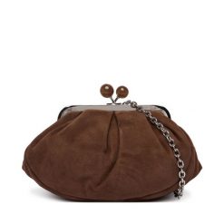 Torebka Weekend Max Mara. Brązowe torebki wieczorowe Weekend Max Mara, bez wzorów, wizytowe, bez kołnierzyka, bez ramiączek. Za 1,169.00 zł.