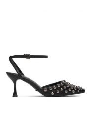 DeeZee Szpilki CEO-HY0570-1 Czarny. Czarne szpilki DeeZee, bez wzorów, z materiału, bez obcasa. Za 149.99 zł.