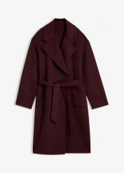 Płaszcz o kroju marynarki z miękkiej mieszanki wełny. Czerwone płaszcze damskie bonprix, bez wzorów, z wełny, eleganckie. Za 429.99 zł.