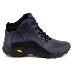 KOMODO Buty męskie trzewiki skórzane zimowe 903K granatowe niebieskie. Niebieskie buty trekkingowe męskie na zimę, z materiału, bez zapięcia, trekkingowe. Za 438.49 zł.