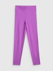 4F Legginsy treningowe szybkoschnące damskie - różowe L. Czerwone legginsy damskie 4f, l, bez wzorów. Za 129.99 zł.