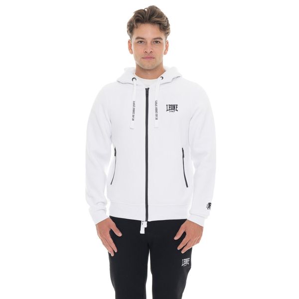 Bluza Herren Winter-Kapuzens z logo Reißverschluss, mała Leone 1947 Logo. Białe bluzy sportowe męskie LEONE 1947 APPAREL, bez wzorów, z bawełny, sportowe, bez kołnierzyka, bez ramiączek. W wyprzedaży za 169.09 zł.
